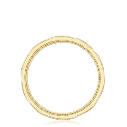 Geometric Crescent in Satin Finish Wedding Band