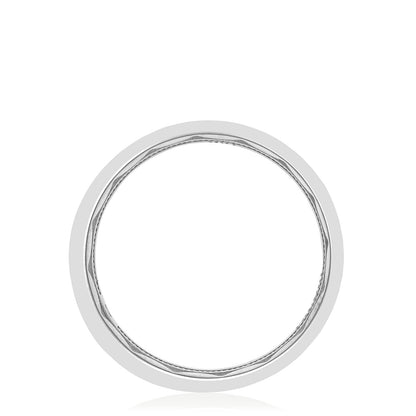Bezel Set Diamond Wedding Band in High Polish Finish