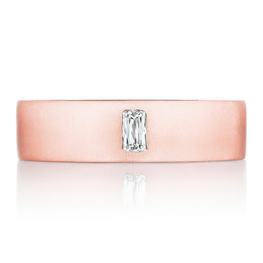 Bezel Set Diamond Wedding Band in Satin Finish