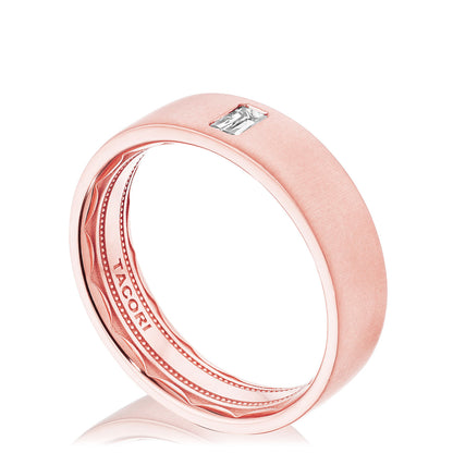 Bezel Set Diamond Wedding Band in Satin Finish