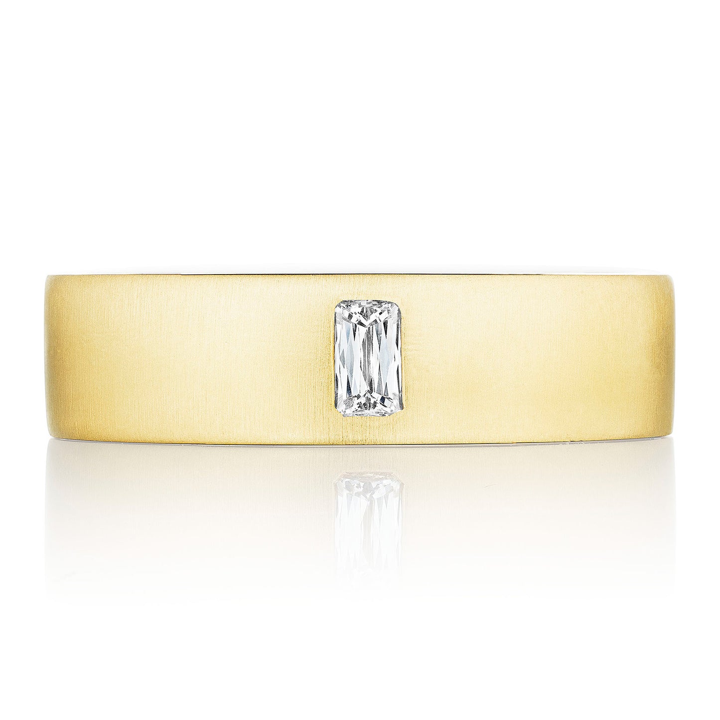 Bezel Set Diamond Wedding Band in Satin Finish