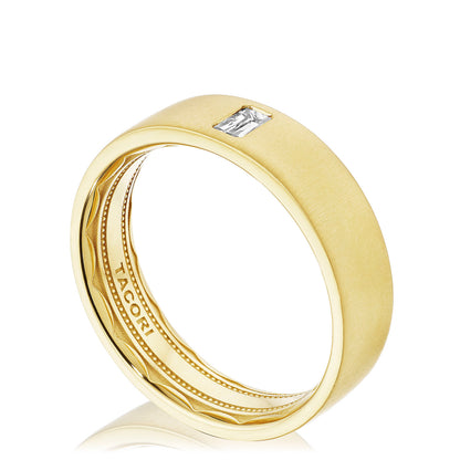 Bezel Set Diamond Wedding Band in Satin Finish