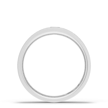 Bezel Set Diamond Wedding Band in Brushed Finish