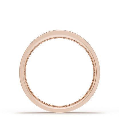 Bezel Set Diamond Wedding Band in Brushed Finish