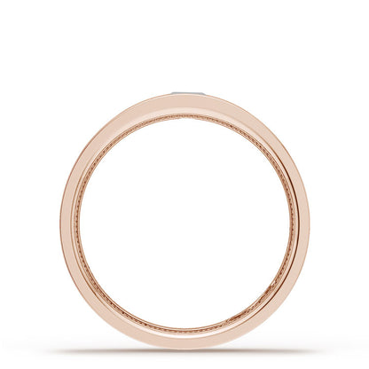 Bezel Set Diamond Wedding Band in High Polish