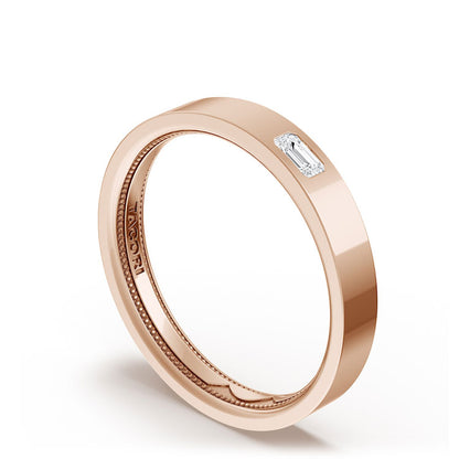 Bezel Set Diamond Wedding Band in High Polish