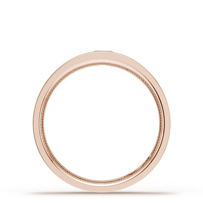 Bezel Set Diamond Wedding Band in Satin Finish