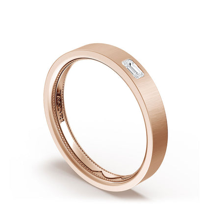 Bezel Set Diamond Wedding Band in Satin Finish