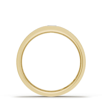 Bezel Set Diamond Wedding Band in Brushed Finish