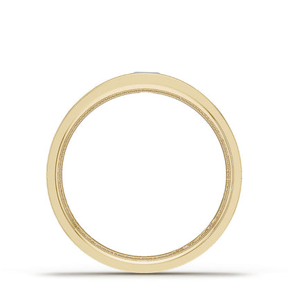 Bezel Set Diamond Wedding Band in High Polish