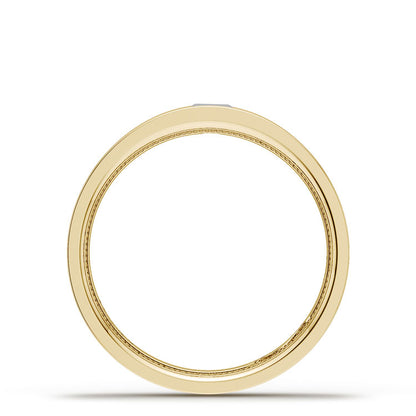 Bezel Set Diamond Wedding Band in Satin Finish