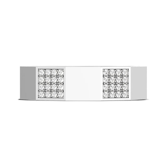 Diamond Faceted - Partial Coverage Wedding Band in High Polish  - 6mm