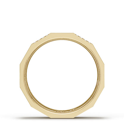 Diamond Faceted - Partial Coverage Wedding Band in High Polish  - 6mm