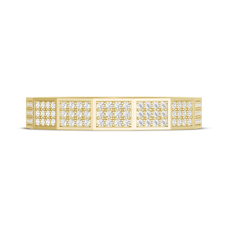 Diamond Faceted - Full Coverage Wedding Band in High Polish  - 4mm
