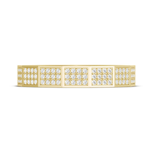 Diamond Faceted - Full Coverage Wedding Band in High Polish  - 4mm