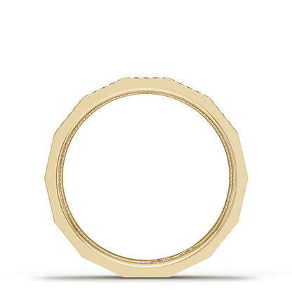 Diamond Faceted - Full Coverage Wedding Band in High Polish  - 4mm