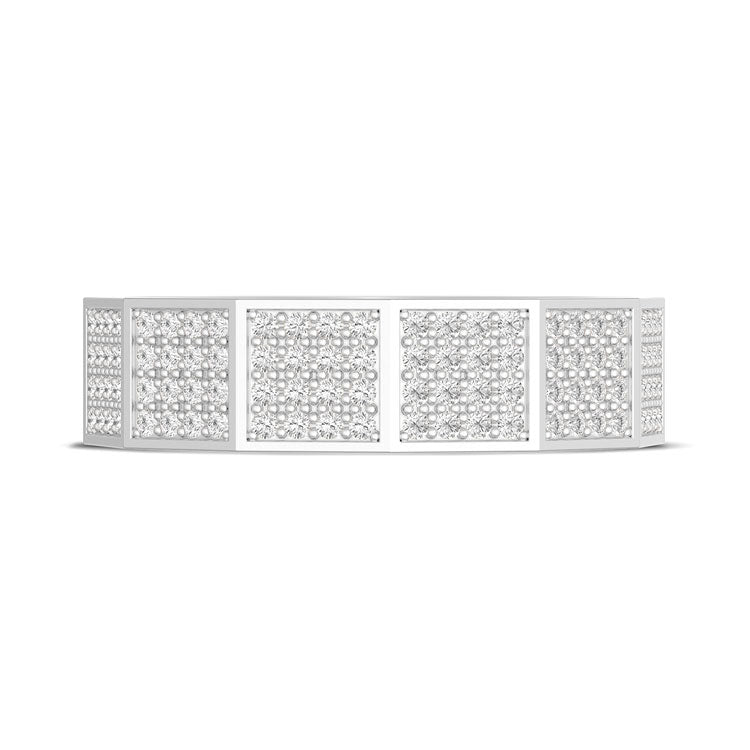 Diamond Faceted - Full Coverage Wedding Band in High Polish  - 6mm