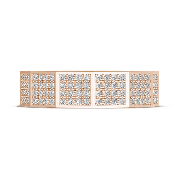 Diamond Faceted - Full Coverage Wedding Band in High Polish  - 6mm