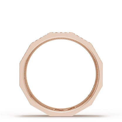 Diamond Faceted - Full Coverage Wedding Band in High Polish  - 6mm