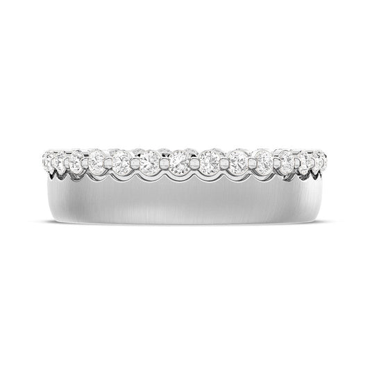 Diamond Edge Satin Finish Wedding Band