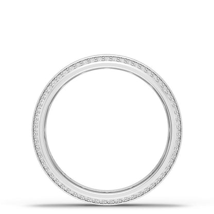Bevel Edge Diamond Wedding Band in Brushed Finish - 5mm