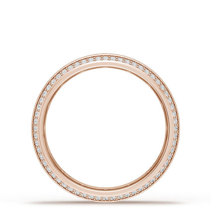 Bevel Edge Diamond Wedding Band in Brushed Finish - 5mm