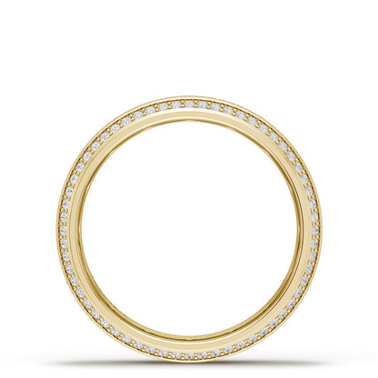 Bevel Edge Diamond Wedding Band in Brushed Finish - 5mm