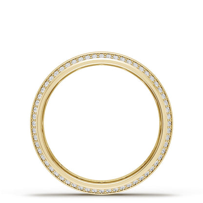 Bevel Edge Diamond Wedding Band in Satin Finish - 5mm