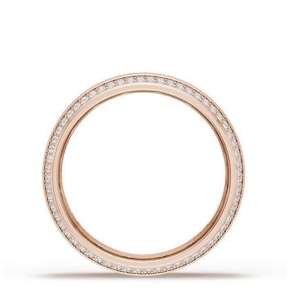 Bevel Edge Diamond Wedding Band in Satin Finish - 7mm