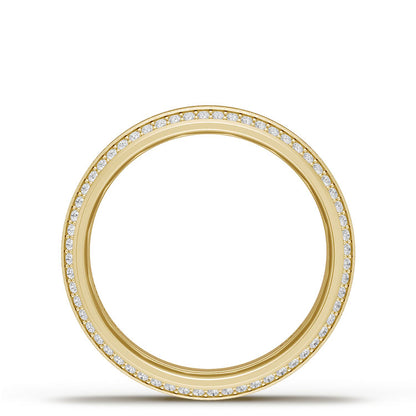 Bevel Edge Diamond Wedding Band in Brushed Finish - 7mm