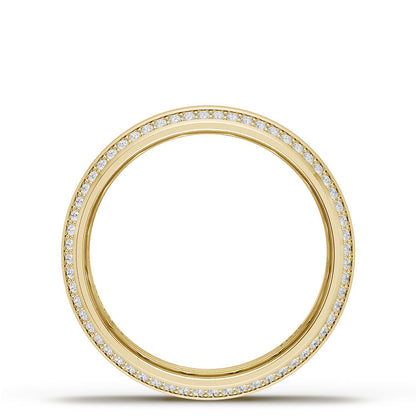 Bevel Edge Diamond Wedding Band in Satin Finish - 7mm