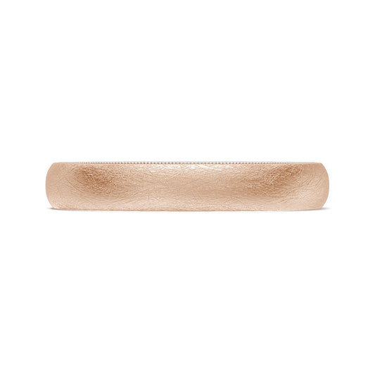 Classic Two-Tone Rounded Wedding Band in Brushed Finish