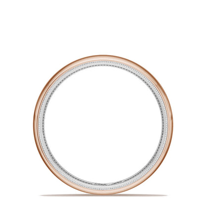 Classic Two-Tone Rounded Wedding Band in High Polish