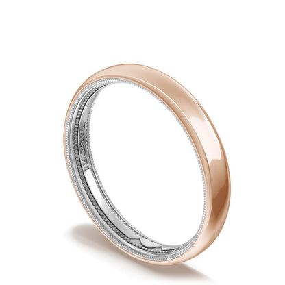 Classic Two-Tone Rounded Wedding Band in High Polish