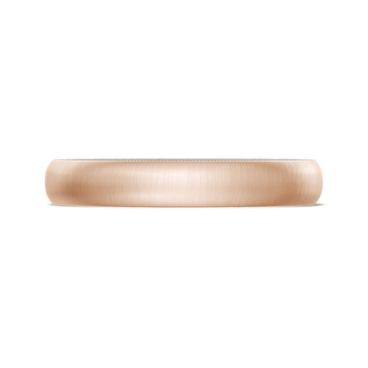 Classic Two-Tone Rounded Wedding Band in Satin Finish