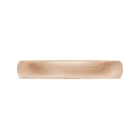 Classic Two-Tone Rounded Wedding Band in Brushed Finish