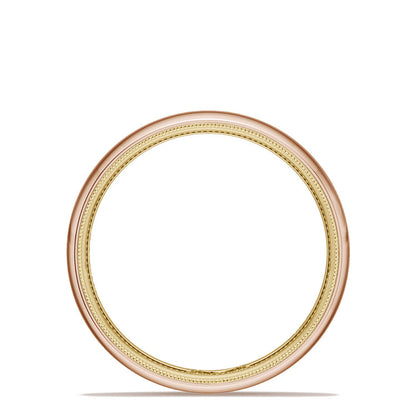 Classic Two-Tone Rounded Wedding Band in High Polish