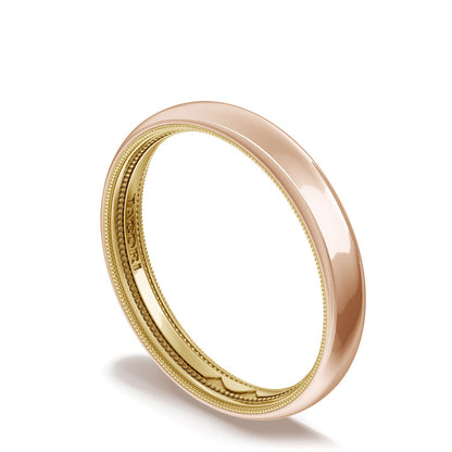 Classic Two-Tone Rounded Wedding Band in High Polish