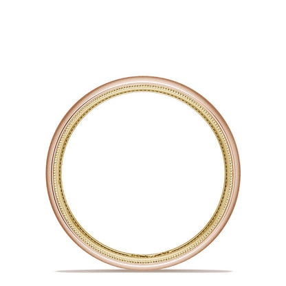 Classic Two-Tone Rounded Wedding Band in Satin Finish