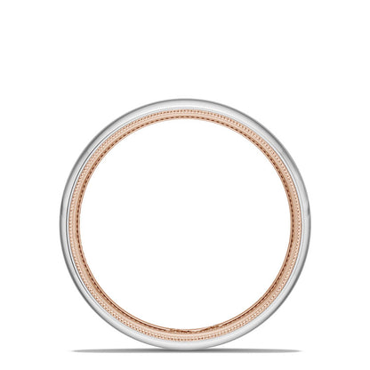 Classic Two-Tone Rounded Wedding Band in High Polish