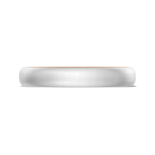 Classic Two-Tone Rounded Wedding Band in Satin Finish