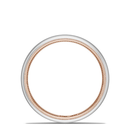 Classic Two-Tone Rounded Wedding Band in Satin Finish