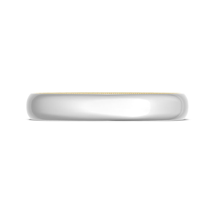 Classic Two-Tone Rounded Wedding Band in High Polish