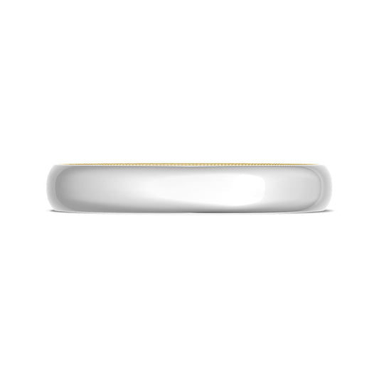 Classic Two-Tone Rounded Wedding Band in High Polish