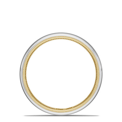 Classic Two-Tone Rounded Wedding Band in High Polish