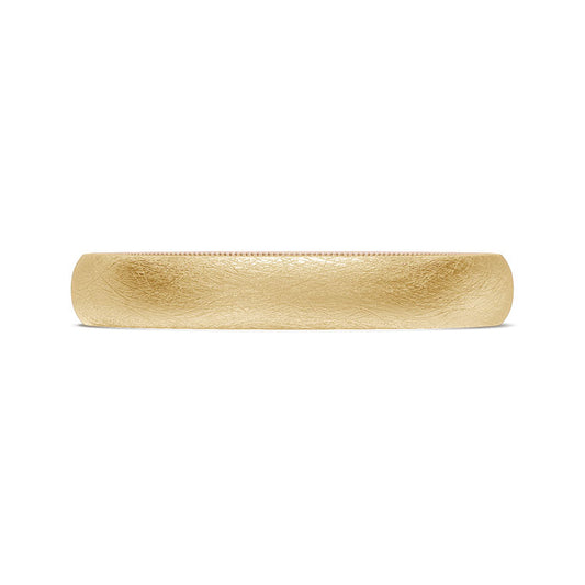 Classic Two-Tone Rounded Wedding Band in Brushed Finish