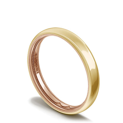 Classic Two-Tone Rounded Wedding Band in High Polish