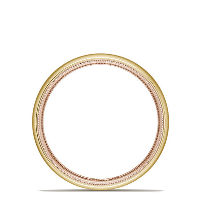 Classic Two-Tone Rounded Wedding Band in Satin Finish
