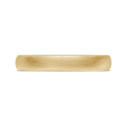 Classic Two-Tone Rounded Wedding Band in Brushed Finish