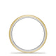 Classic Two-Tone Rounded Wedding Band in Brushed Finish